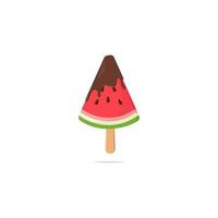 watermelon ice cream sticks with melted chocolate vector design isolated on a white background