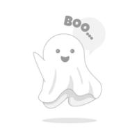 still empty page with cute ghost concept illustration flat design vector icon