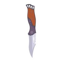 Survival Knife Flat Illustration. Clean Icon Design Element on Isolated White Background vector