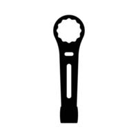 Wrench Silhouette. Black and White Icon Design Element on Isolated White Background vector