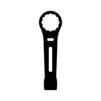 Wrench Silhouette. Black and White Icon Design Element on Isolated White Background vector