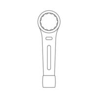 Wrench Outline Icon Illustration on Isolated White Background  Keywords langu vector