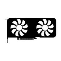 VGA Graphic Card Silhouette. Black and White Icon Design Element on Isolated White Background vector