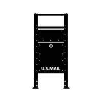 Mailbox Silhouette. Black and White Icon Design Element on Isolated White Background vector