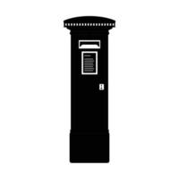 Mailbox Silhouette. Black and White Icon Design Element on Isolated White Background vector
