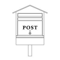 Mailbox Outline Icon Illustration on Isolated White Background vector