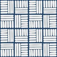 Blue and white japanese folk square pattern vector