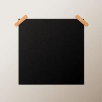 Black square paper on the wall mockup vector