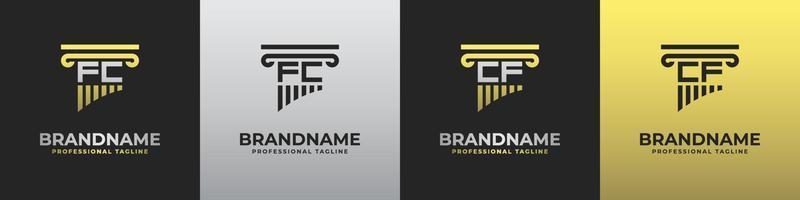 Letter CF or FC Lawyer Logo, suitable for any business related to lawyer with CF or FC initials. vector