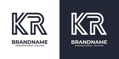 logotipo de monograma kr simple, adecuado para cualquier negocio con inicial kr o rk. vector