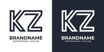 Simple KZ Monogram Logo, suitable for any business with KZ or ZK initial. vector