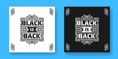 Black is Back Lettering vector