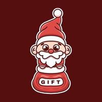 Santa with Gift bag vector