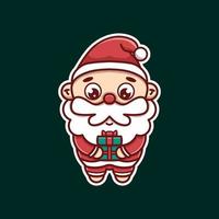 santa with Gift Box vector