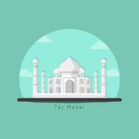 Vector Illustration Concept of Taj Mahal From India Landmark Building