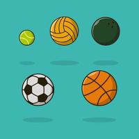 concepto pelota tenis voleibol bolos fútbol baloncesto vector icono mascota diseño ilustraciones