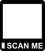 Scan me QR code icon on white background. QR code for mobile app and payment sign. qr code frame template symbol. flat style. vector