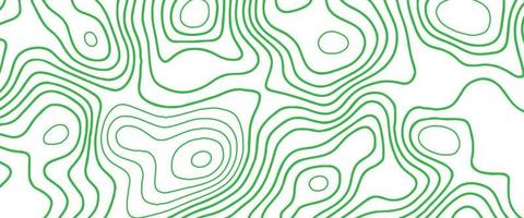 Abstract topographic map in green color lines vector background.