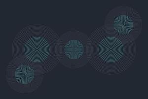 Green and Grey circles on dark background. Vector illustration.