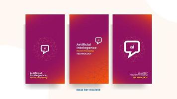 Artificial intelligence developer Bootcamp social media design and stories template vector