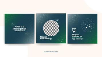 Artificial intelligence developer Bootcamp social media design and stories template vector