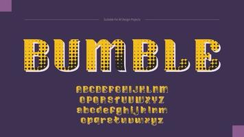 Yellow Black Display Stylish Font vector