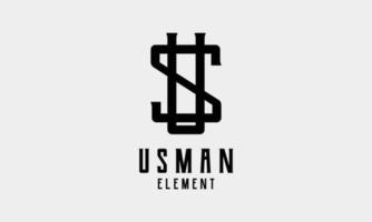 Logo initial US minimalist design vector