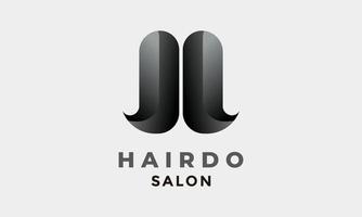 Logo vector black hair silk shine minimalist concept logotype