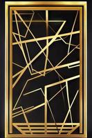 Wall Art Design with Luxury Gold and Black Decorative Illustration photo