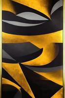 Wallpaper and Art Design with Decorative Pattern in Retro Black and Gold photo