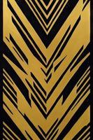 Wall Design with Classic Ornamented Abstract Pattern in Black and Gold photo