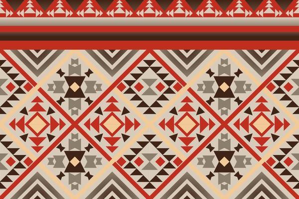 Colorful geometric ethnic seamless pattern design for wallpaper, background, fabric, curtain, carpet, clothing, and wrapping.