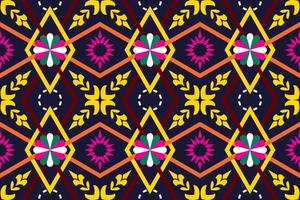 Colorful geometric ethnic seamless pattern design for wallpaper, background, fabric, curtain, carpet, clothing, and wrapping. vector