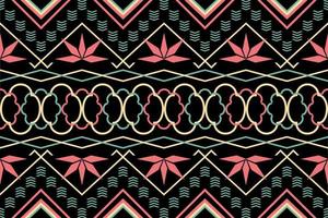 Colorful geometric ethnic seamless pattern design for wallpaper, background, fabric, curtain, carpet, clothing, and wrapping. vector