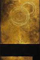 Retro Style Decorative Design with Black and Gold Graphics photo