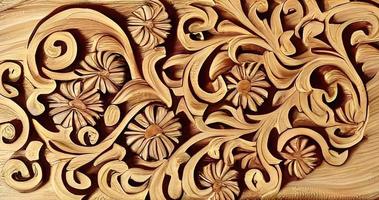 Stunning Wooden Engravings Embodying a Floral Texture photo