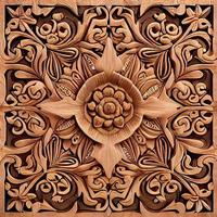 Vibrant Wooden Floral Texture Engraved for Decorative Sculptures photo