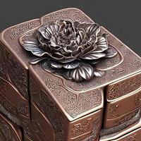 Floral Texture Embodied in Stunning Wooden Engraving photo