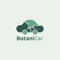 Simple car logo mixed with botanical pattern. vector