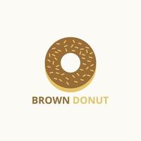 logotipo de donut marrón con chispas de chispas sobre él. vector