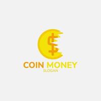 Broken gold coin logo that resembles the letter C. vector