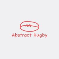 Abstract rugby ball logo made of red lines. vector
