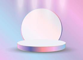 Modern rainbow Abstract round podium. A stage of products presentation concept design illuminated with points of spotlight on the top. stage of Award ceremony concept. Vector illustration design