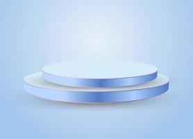 Two layers abstract rainbow round podium illuminated with spotlight on the top view. Vector illustration