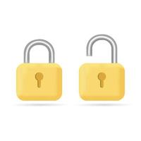 Padlock vector image. The padlock is locked and unlocked