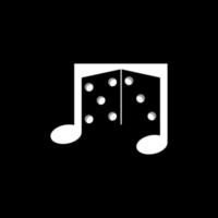 Dice and music Negative space logos vector