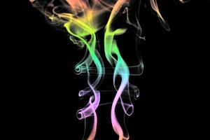 Abstract smoke. Isolated on a black background photo