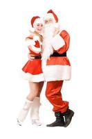 Santa Claus and happy Snow Maiden photo