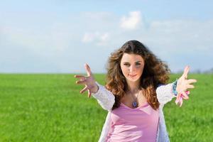 Portrait of smiling young woman photo