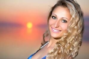 Portrait of cheerful blond woman photo